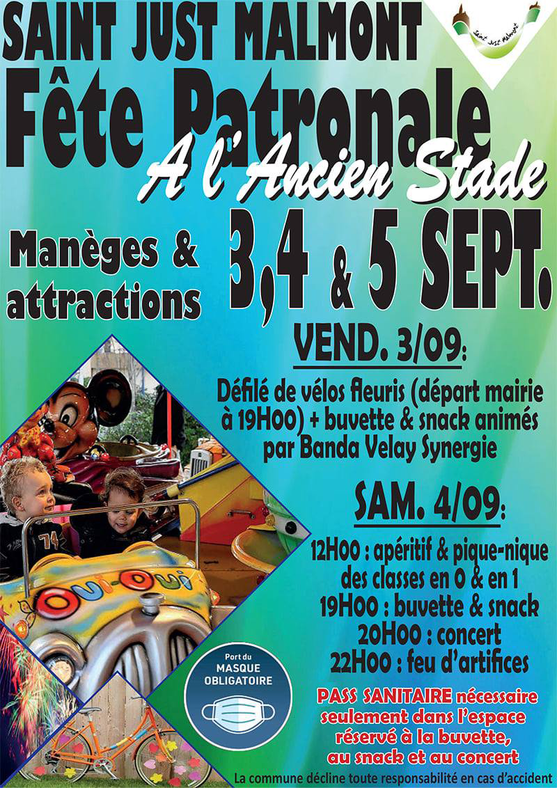 Fête patronale St Just Malmont Fête patronale St Just Malmont