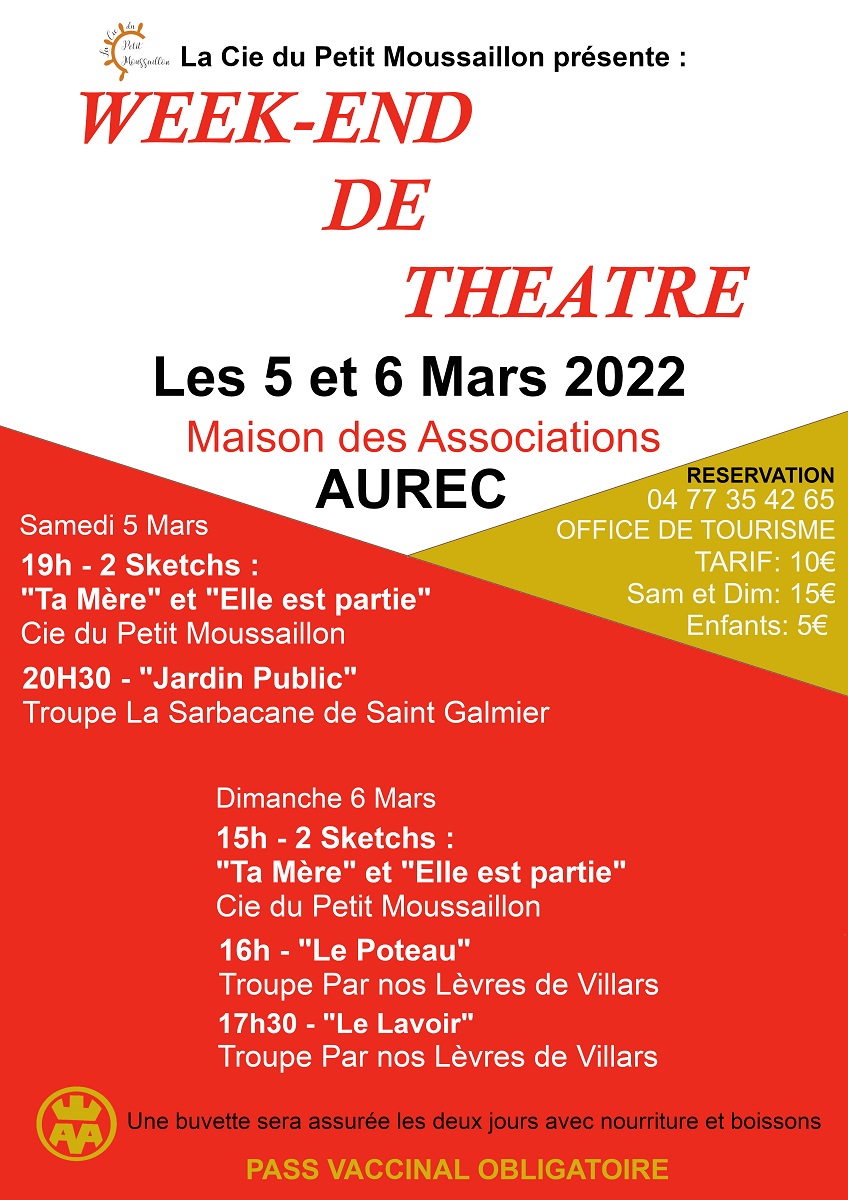 Affiche week-end de théâtre mars 2022