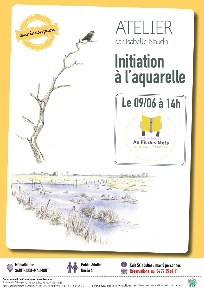 Atelier : Initiation à l’aquarelle par Isabel Naudin Atelier : Initiation à l’aquarelle par Isabel Naudin