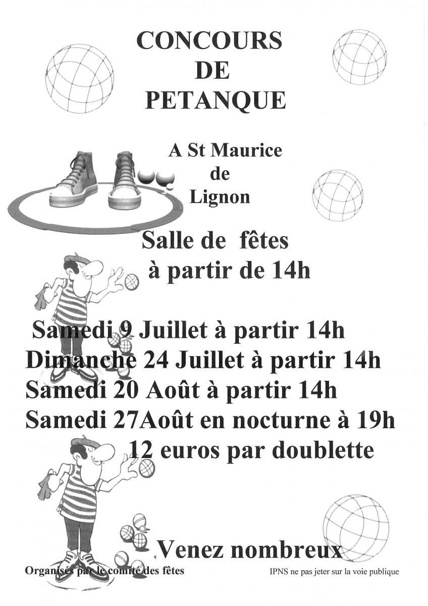 Concours de pétanque St-Maurice-de-Lignon