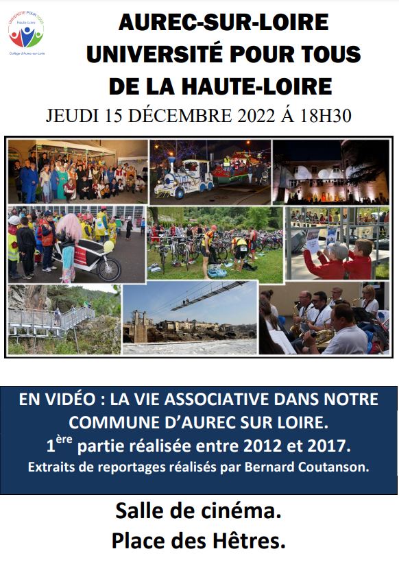 Aurec sur Loire, des extraits de reportages sur les animations de 2012 à 2017