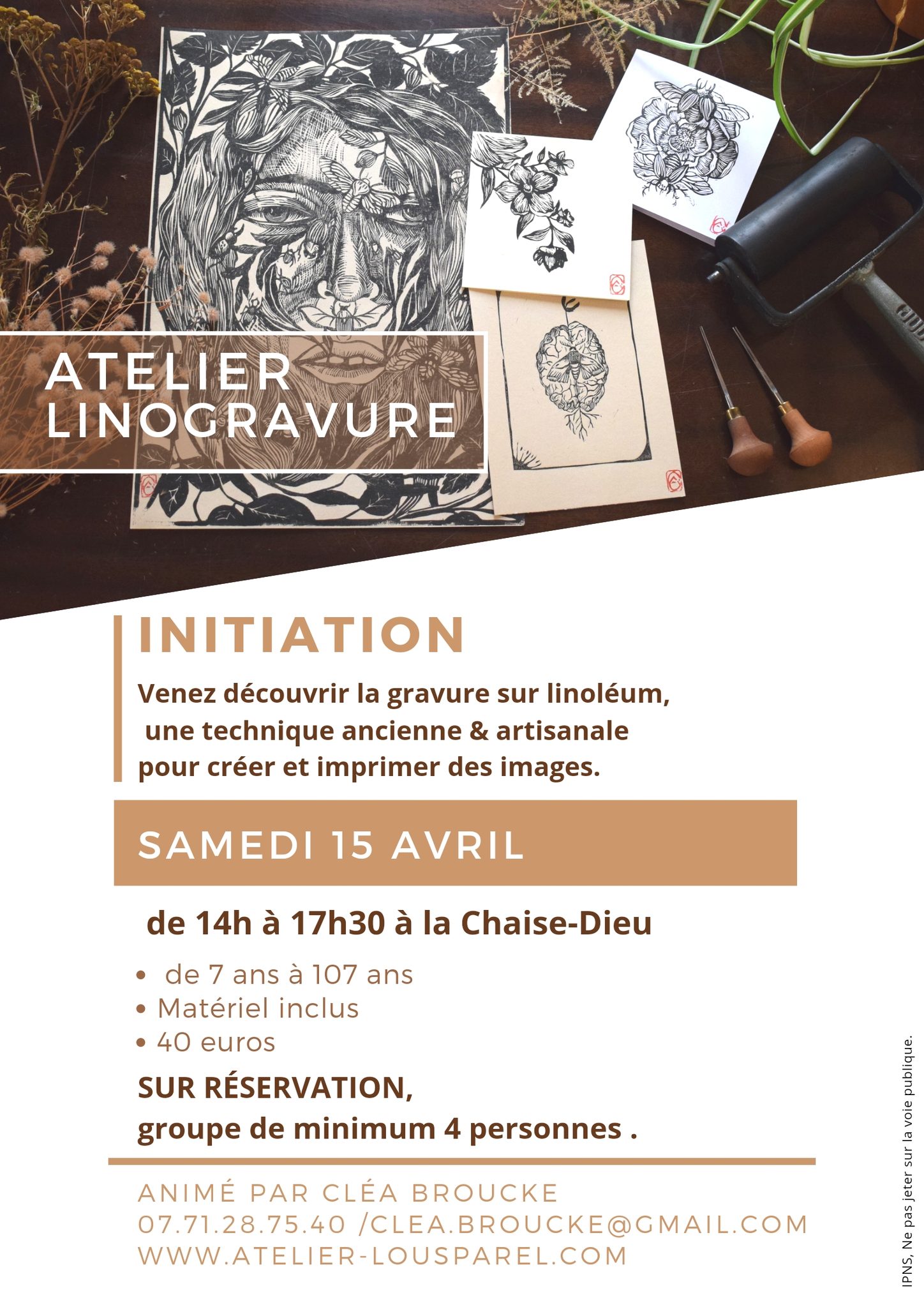 EVE-Atelier linogravure-affiche EVE-Atelier linogravure-affiche
