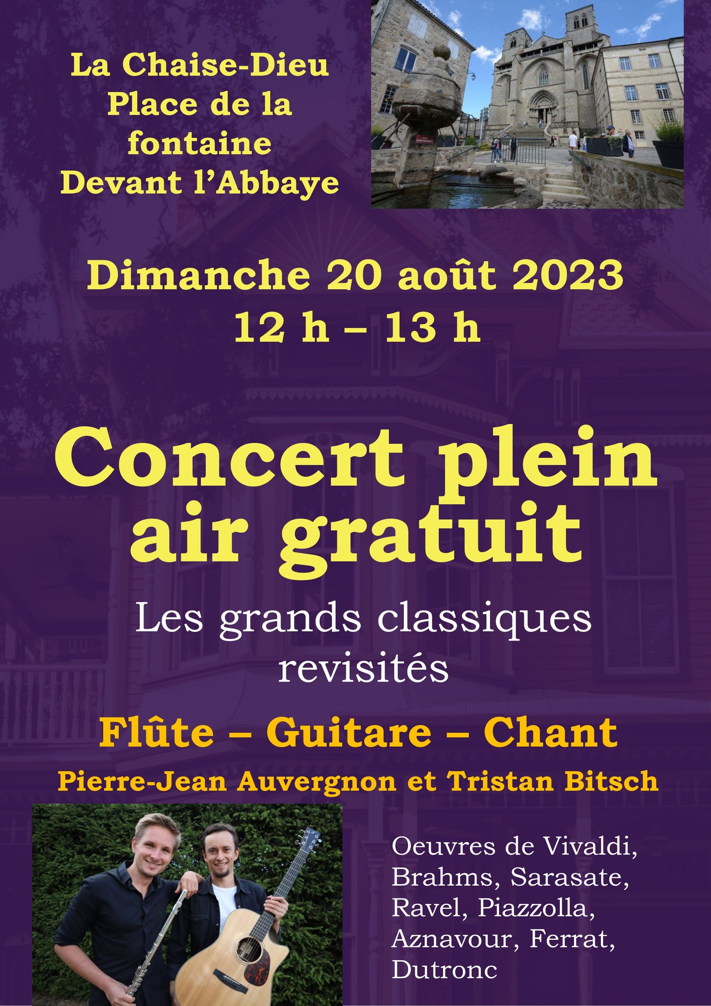 Concert plein air gratuit de Pierre-Jean Auvergnon et Tristan Bitsch