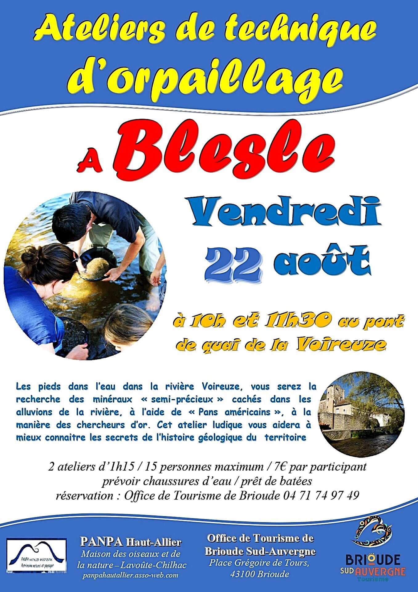 Ateliers de technique d'orpaillage Blesle_