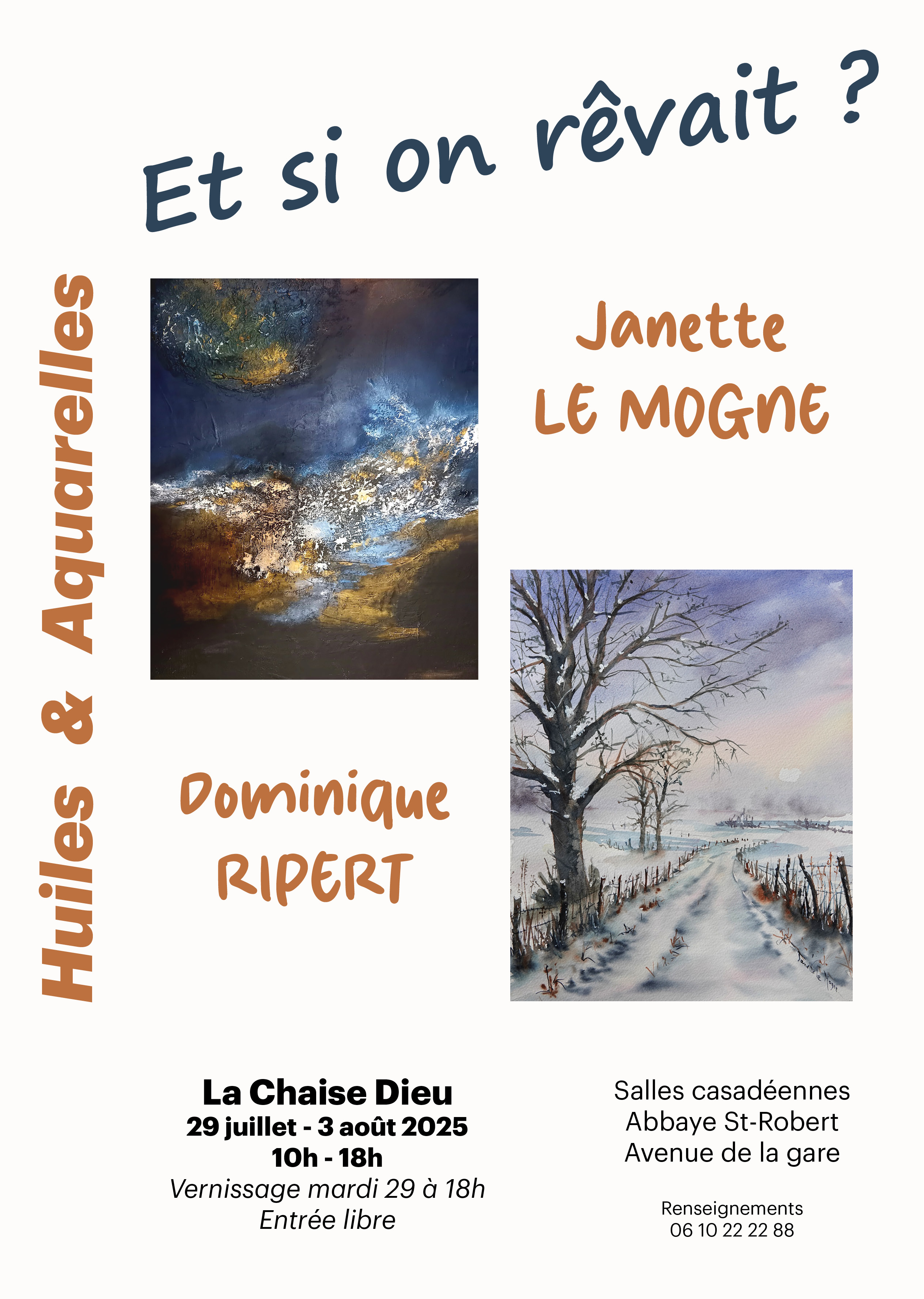 Exposition de peintures sur huiles et d'aquarelles "Et si on rêvait ?"_La Chaise-Dieu