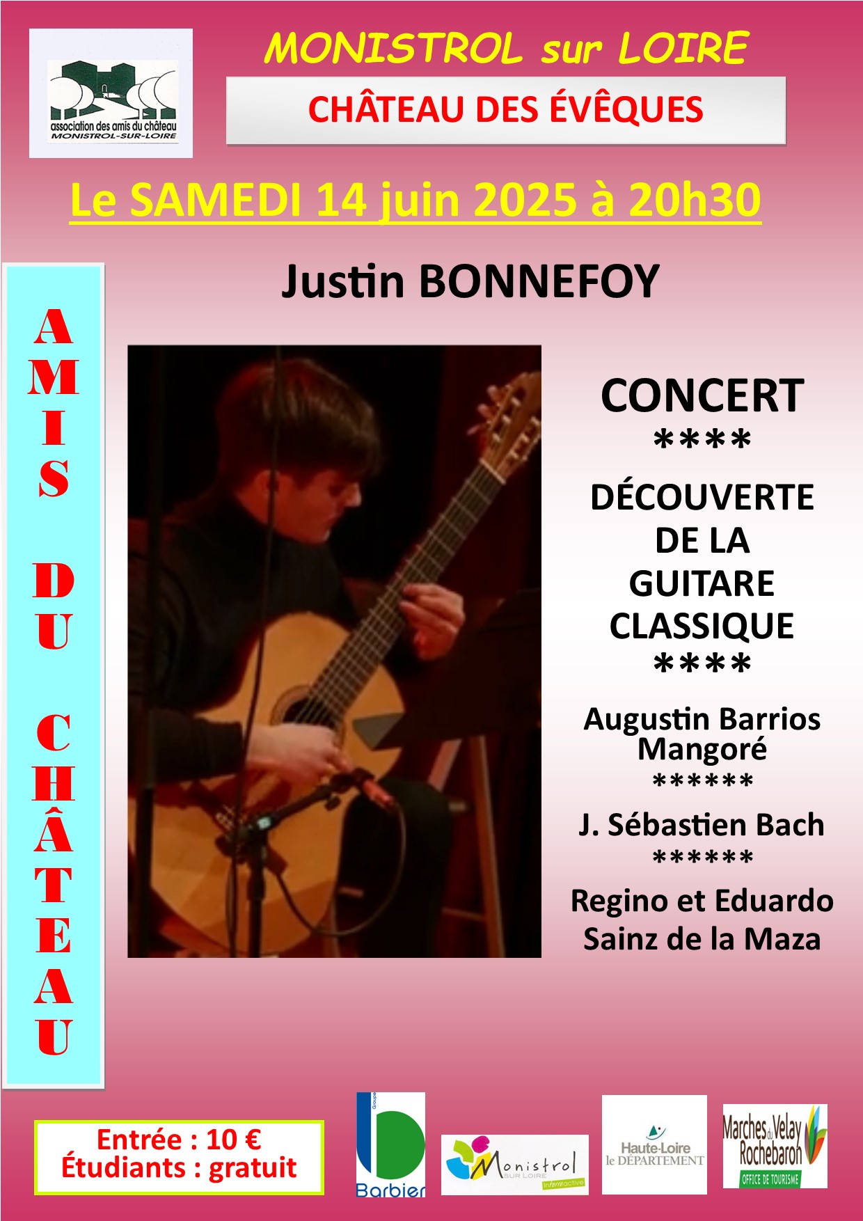 Concert dans le cadre de "musique au château" : Justin BONNEFOY_Monistrol-sur-Loire