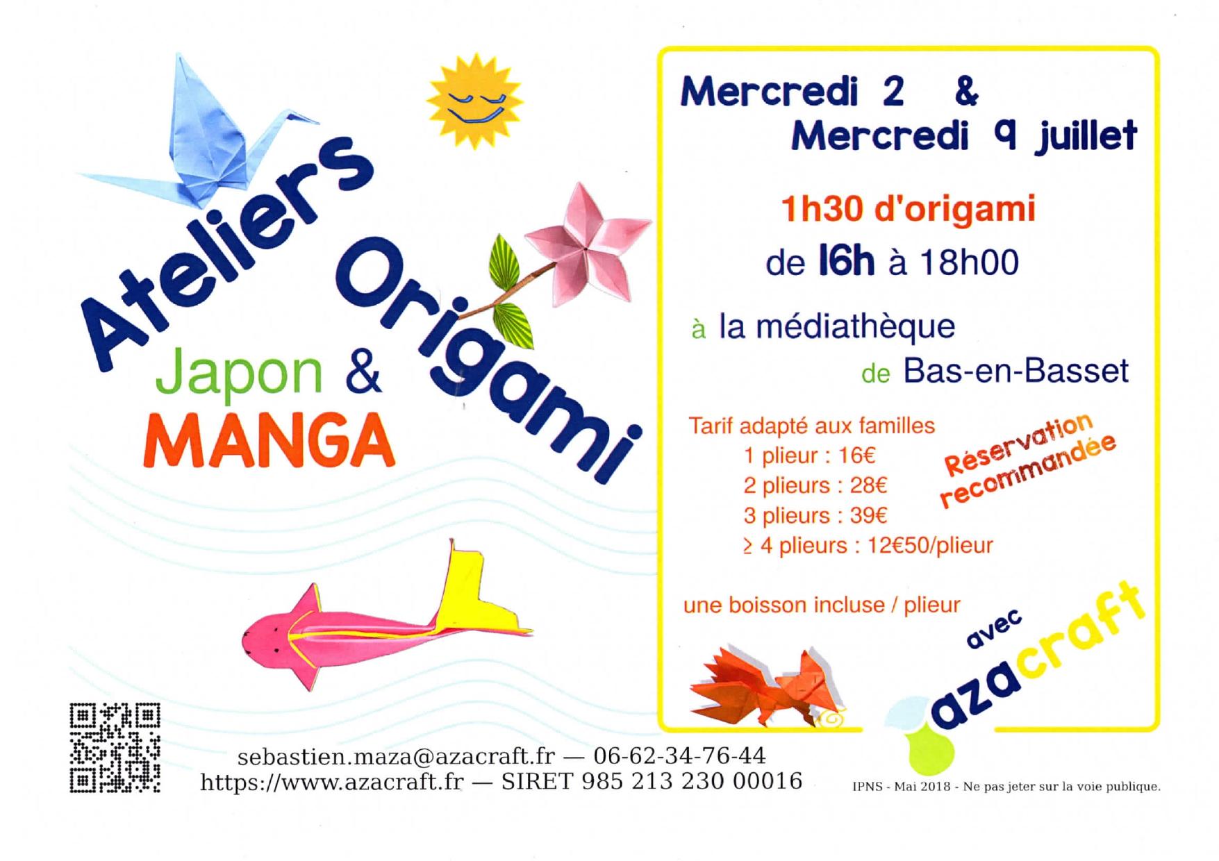 Atelier Origami : thème Japon & manga_Bas-en-Basset