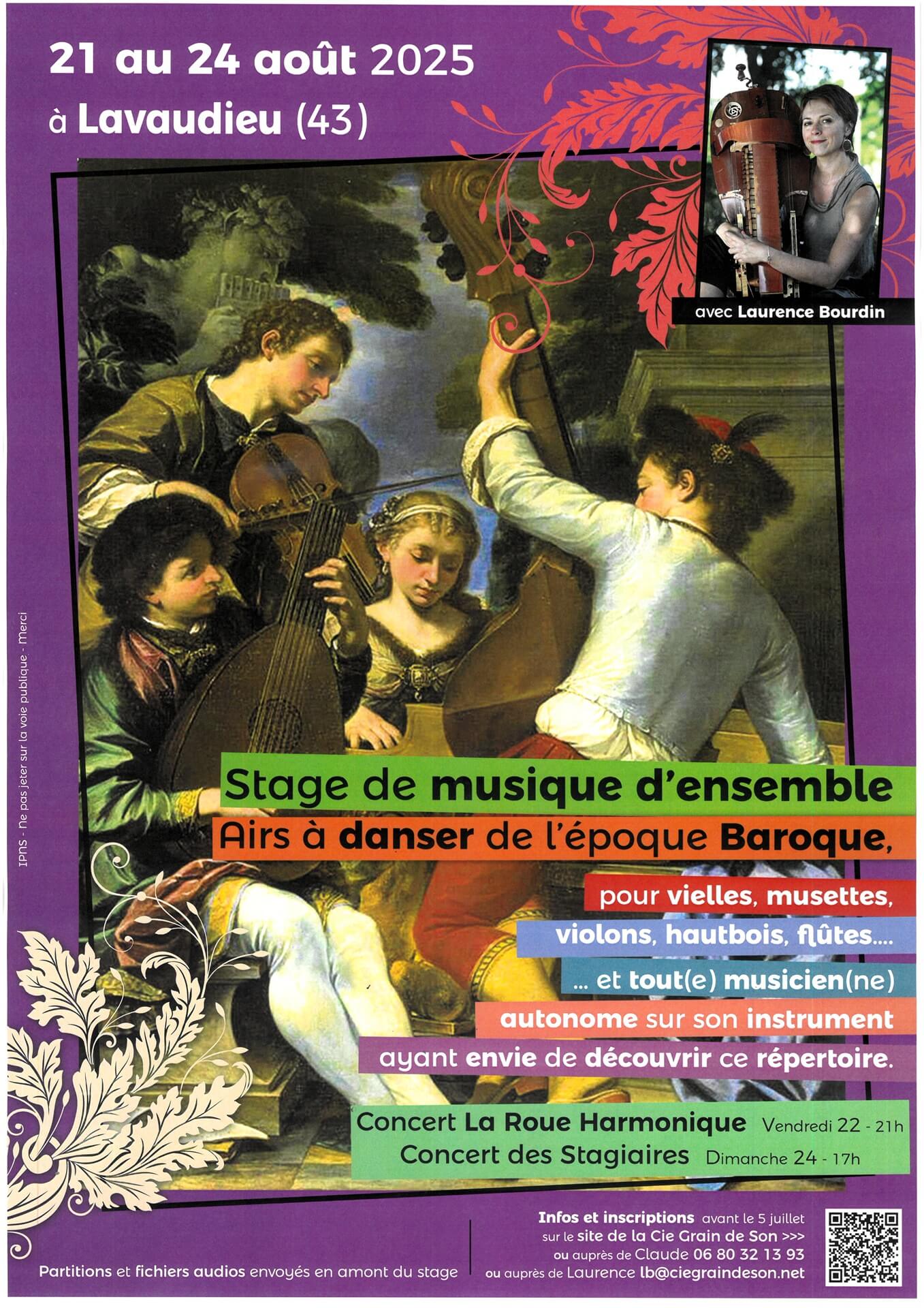 Stage de musique d'ensemble - airs à danser de l'époque baroque_Lavaudieu
