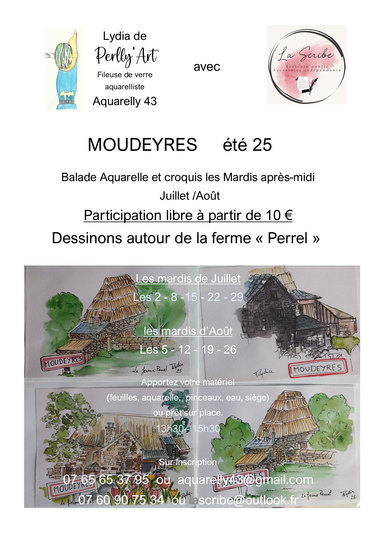 Balade aquarelle et croquis_Moudeyres Balade aquarelle et croquis_Moudeyres