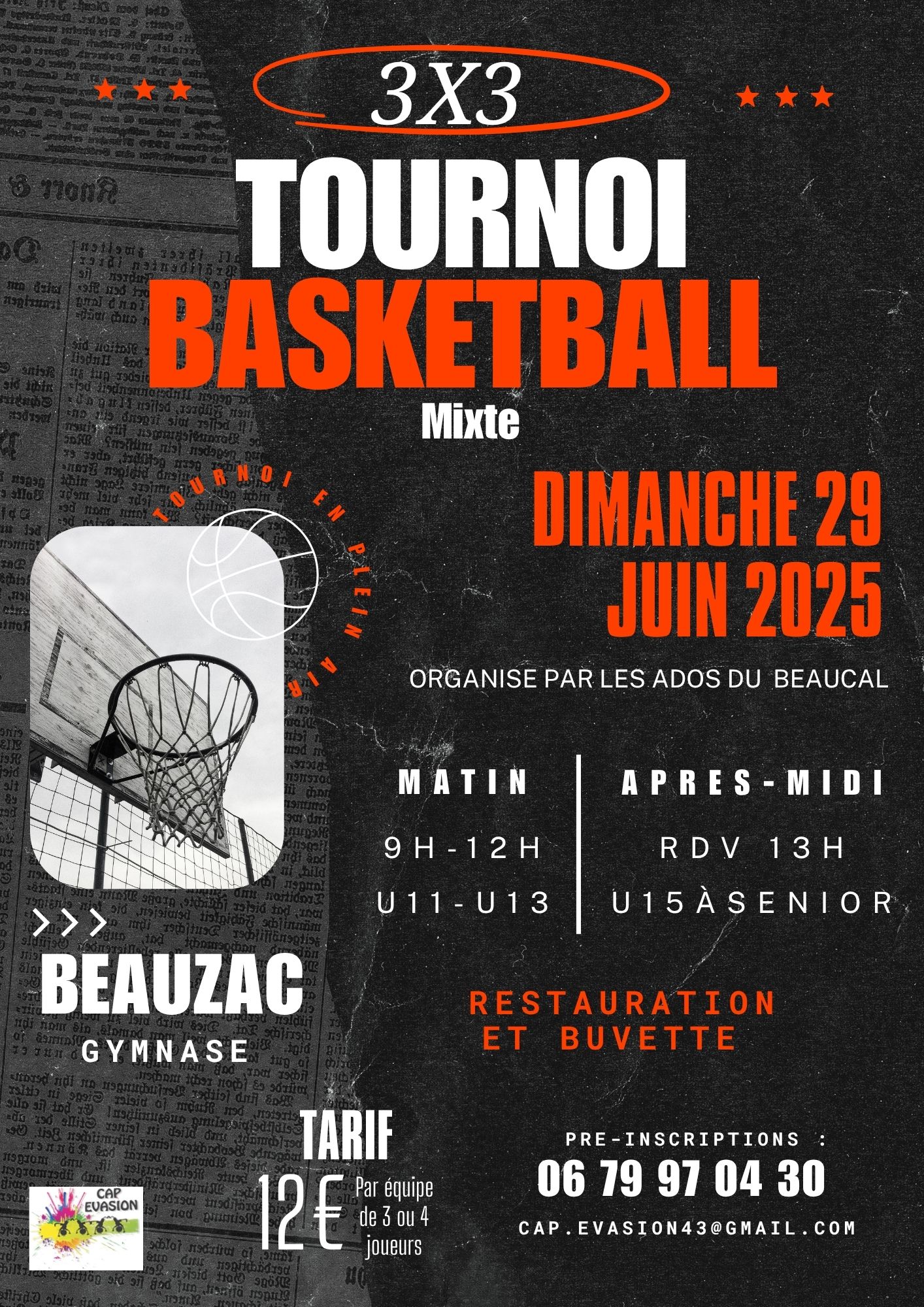 Tournoi BASKETBALL Mixte 3X3_Beauzac Tournoi BASKETBALL Mixte 3X3_Beauzac