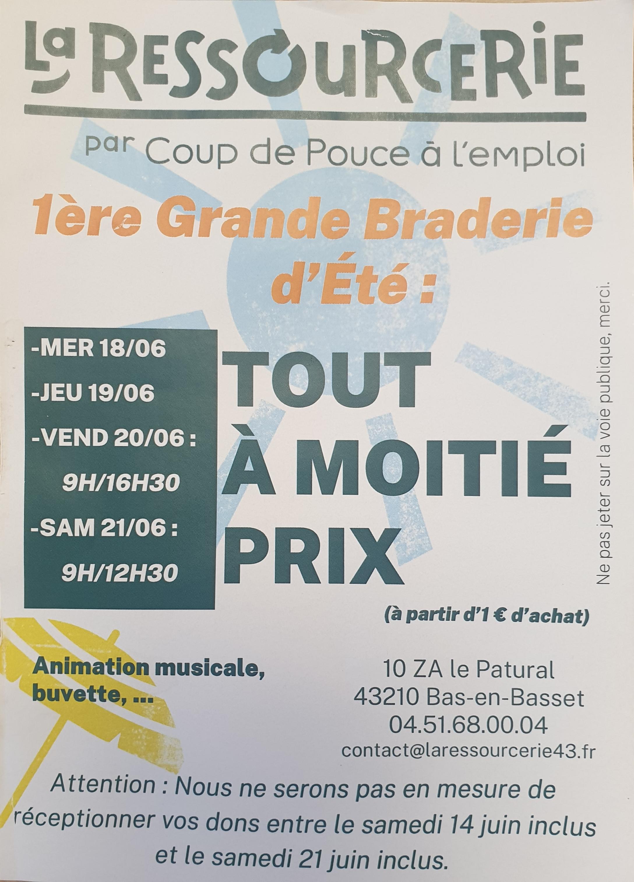 Grande braderie La Ressource_Bas-en-Basset
