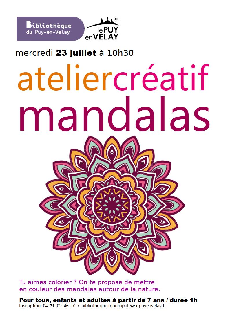 Bibliothèque du Puy : Atelier « Fleurs et mandalas »_Le Puy-en-Velay Bibliothèque du Puy : Atelier « Fleurs et mandalas »_Le Puy-en-Velay
