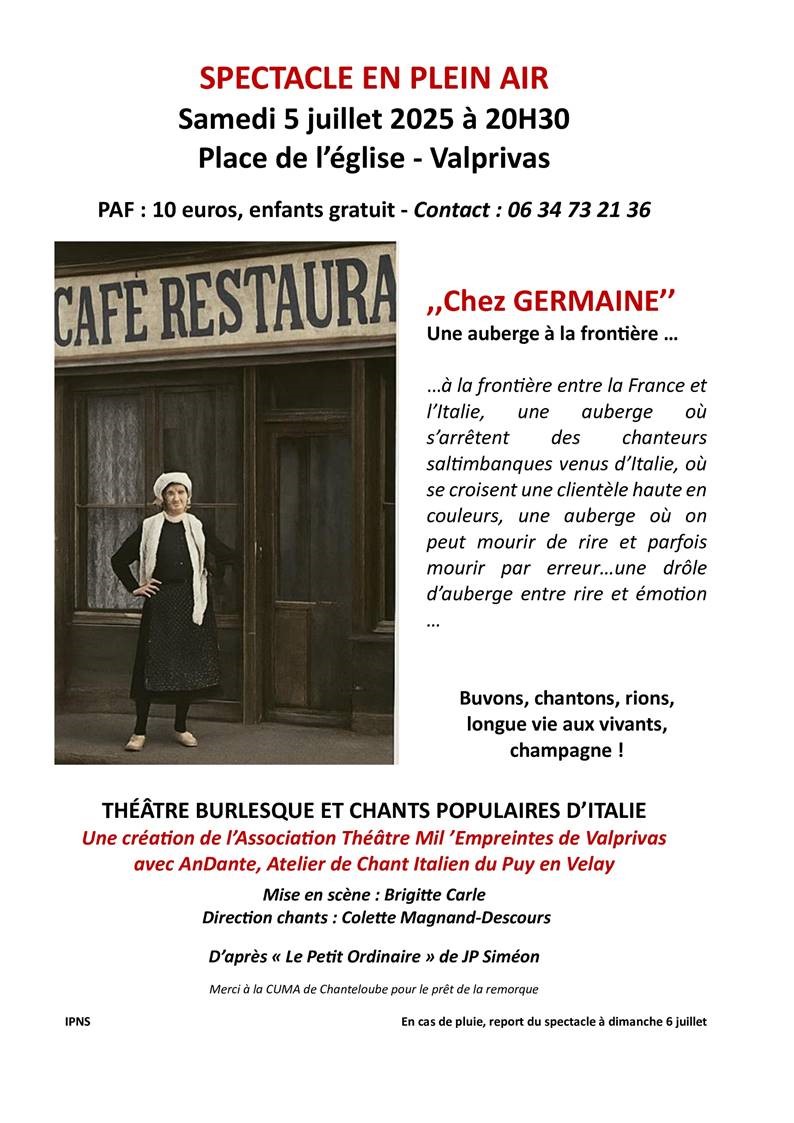Spectacle en plein air  - Chez Germaine_Valprivas