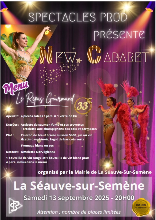 Centenaire de la commune de La Séauve - Soirée New Cabaret_La Séauve-sur-Semène Centenaire de la commune de La Séauve - Soirée New Cabaret_La Séauve-sur-Semène