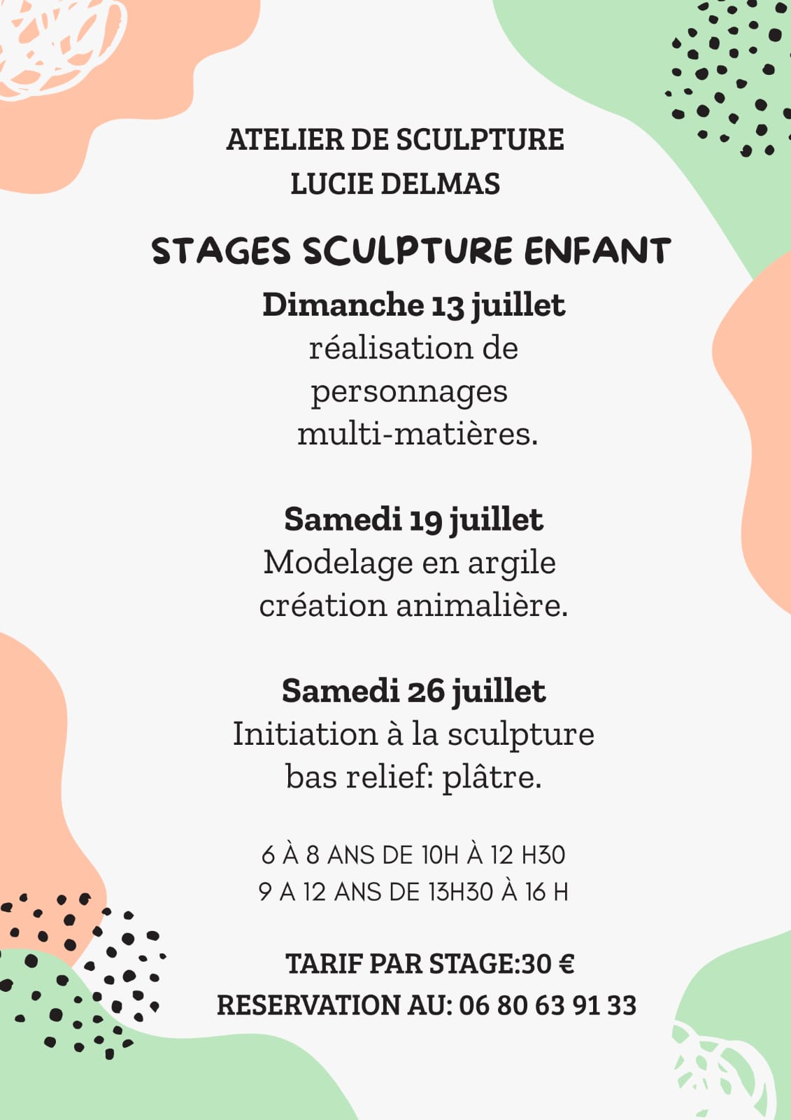 Stages sculpture enfant_Le Monastier-sur-Gazeille