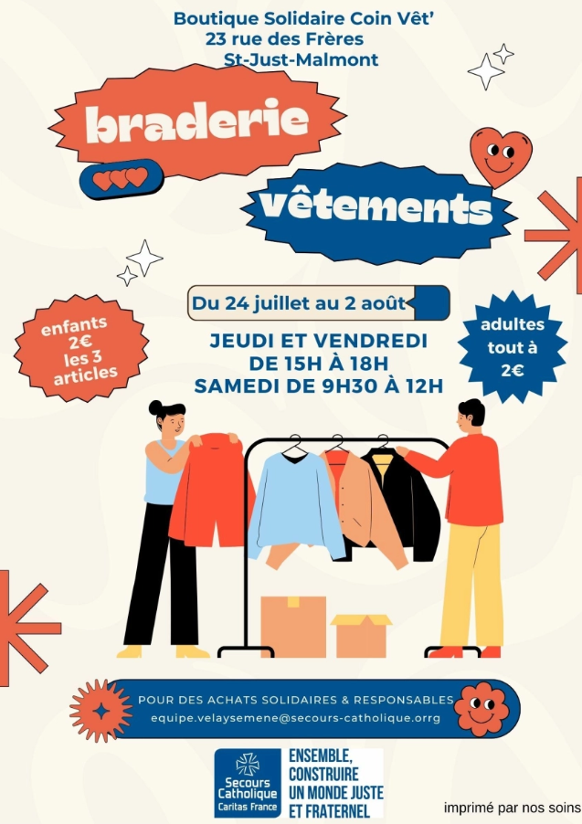 Braderie de la boutique solidaire_Saint-Just-Malmont