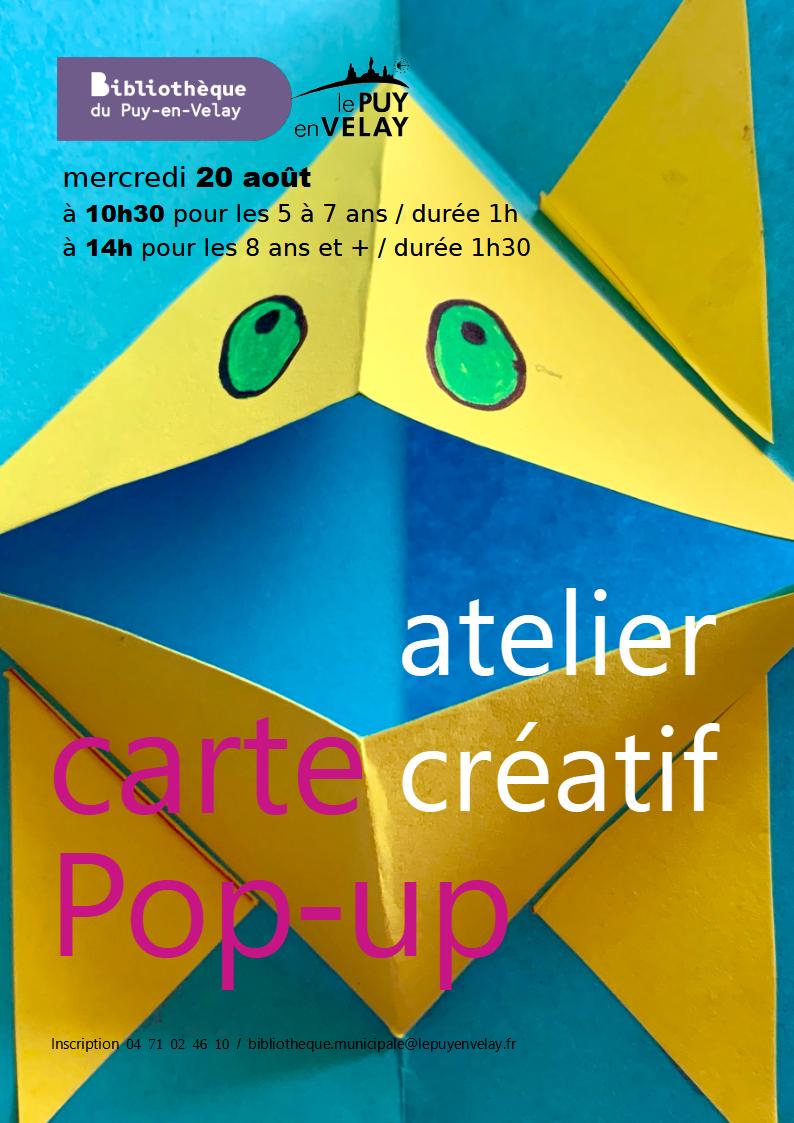 Bibliothèque du Puy : Atelier créatif « carte pop-up »_Le Puy-en-Velay Bibliothèque du Puy : Atelier créatif « carte pop-up »_Le Puy-en-Velay