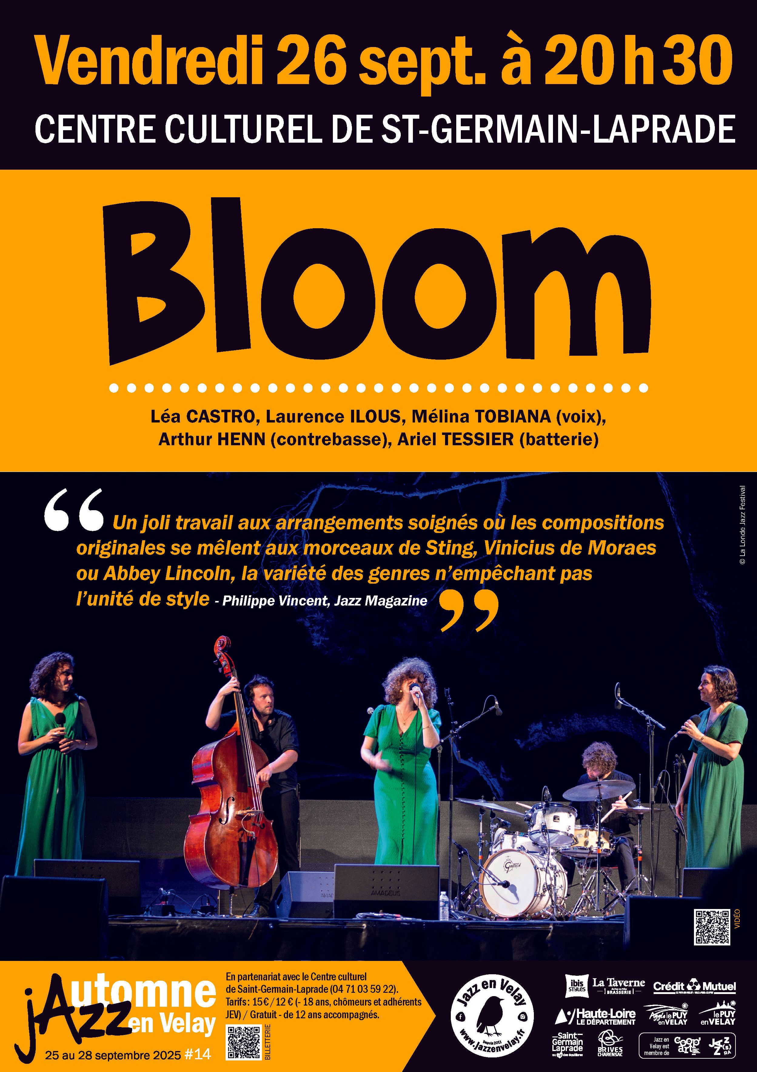Automne Jazz en Velay #14 : Concert de Bloom_Saint-Germain-Laprade