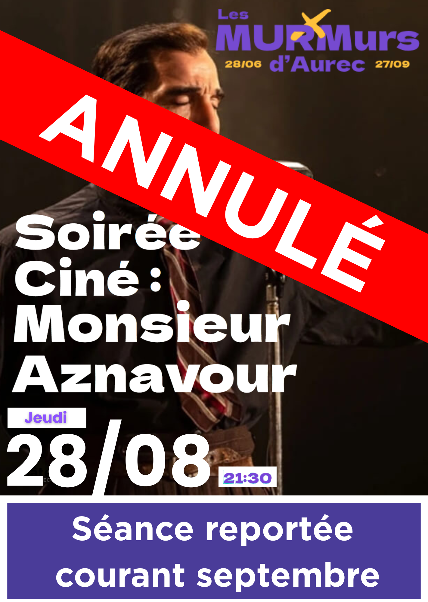[ANNULÉ ET REPORTÉ] Les MURMurs d'Aurec - Monsieur Aznavour_Aurec-sur-Loire