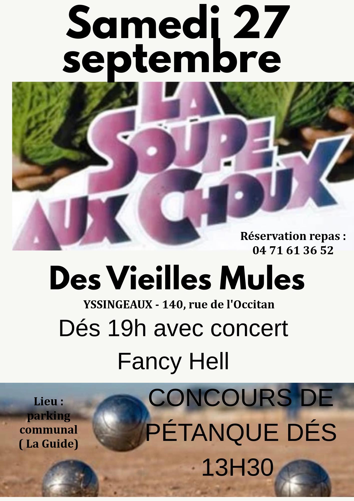 Concours de Pétanque, Soupe aux choux et Concert_Yssingeaux