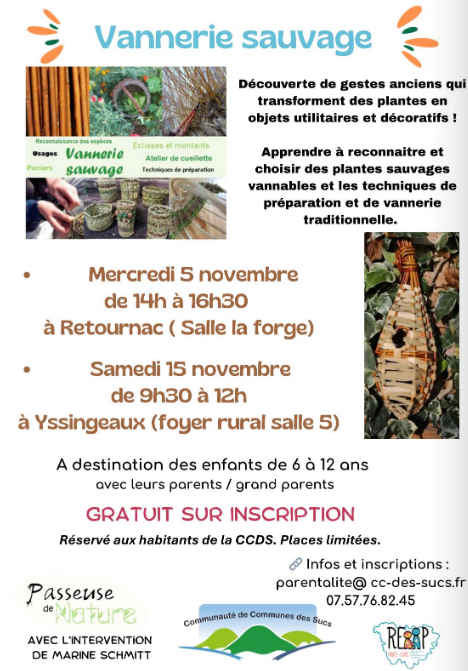 Atelier de vannerie sauvage pour créer une mangeoire à oiseaux_Retournac