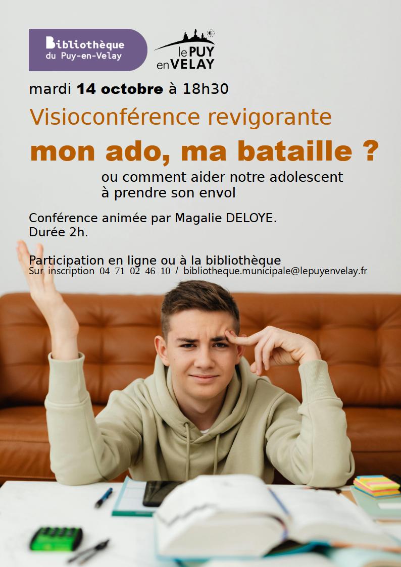 Bibliothèque du Puy : Visioconférence "Mon ado, ma bataille"_Le Puy-en-Velay