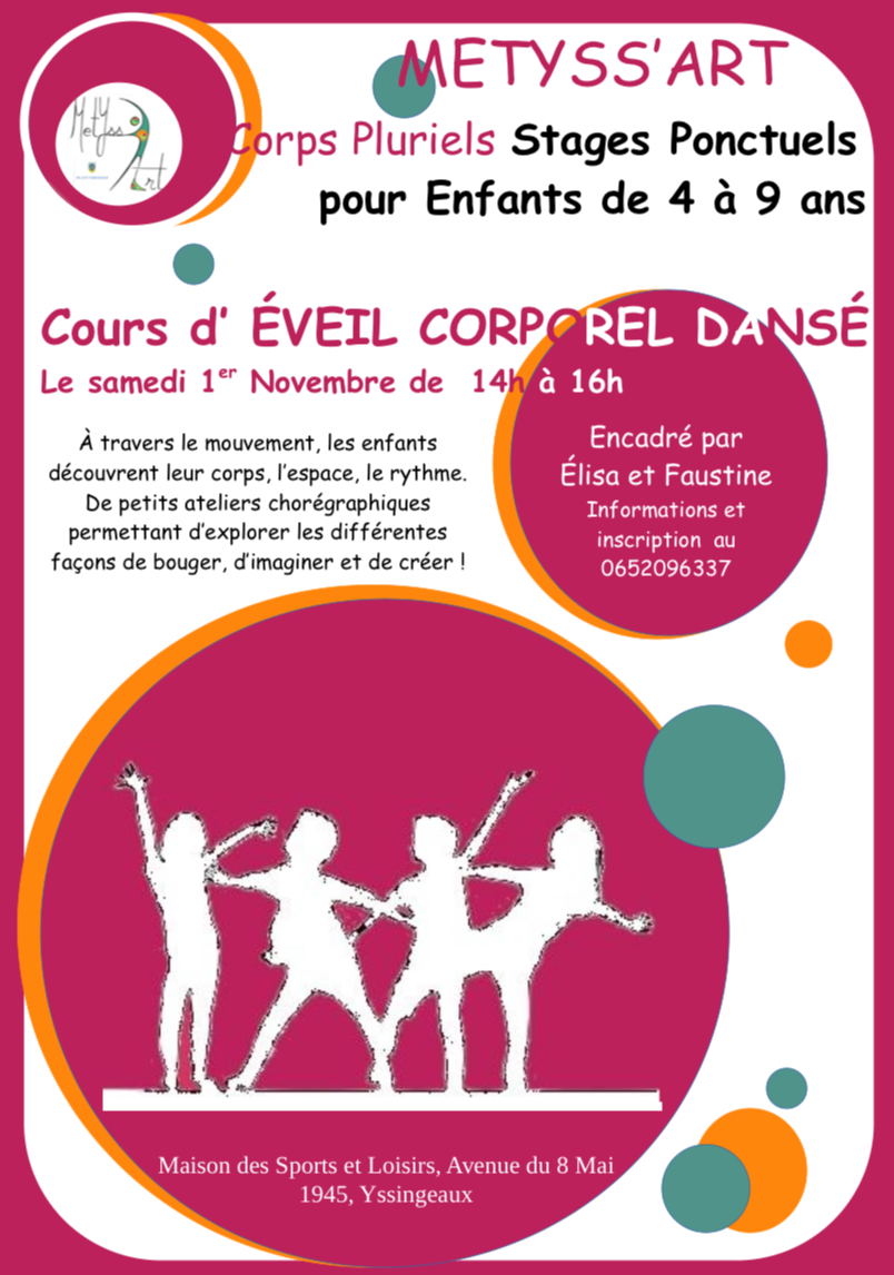 Cours d'éveil corporel dansé. Enfants de 4 à 9 ans Cours d'éveil corporel dansé. Enfants de 4 à 9 ans