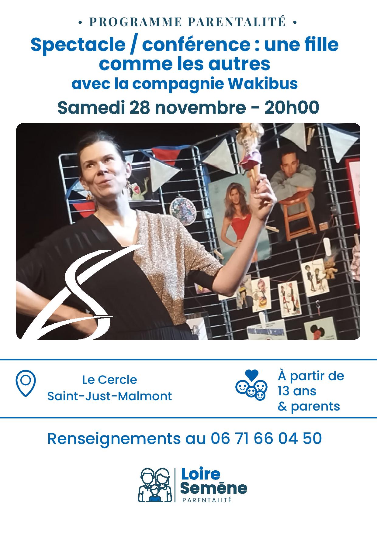 Spectacle-conférence "Une fille comme les autres"_Saint-Just-Malmont