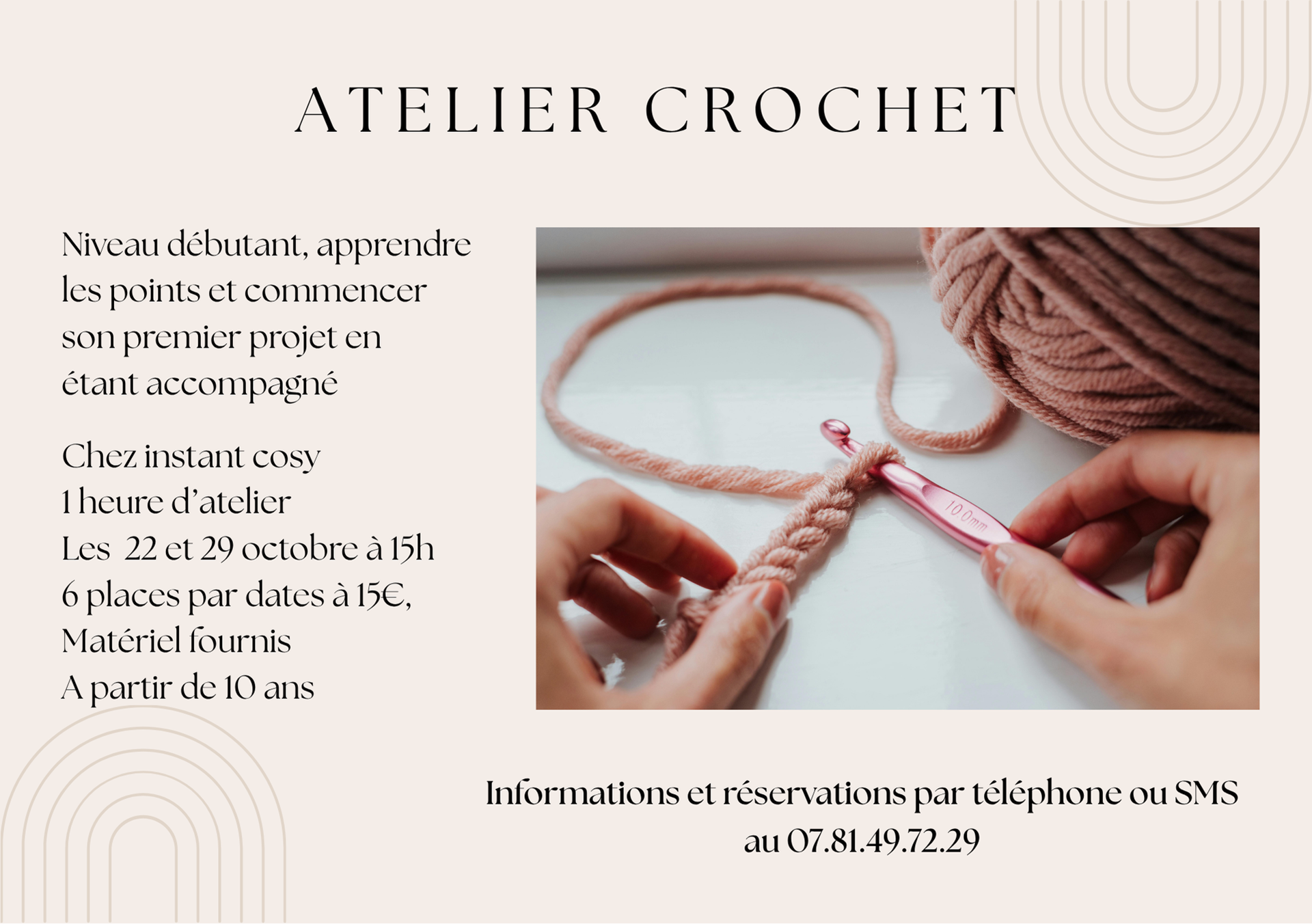 Atelier crochet chez l'Instant Cosy_Brioude