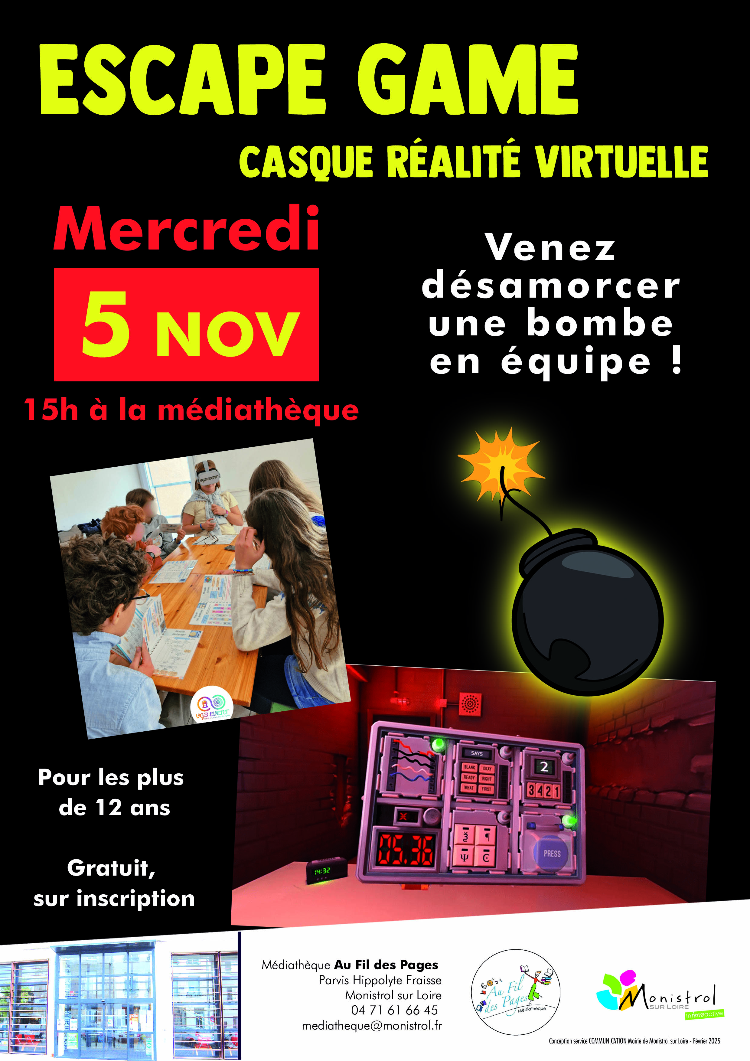 Médiathèque Au Fil des Pages : Escape Game_Monistrol-sur-Loire