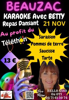 Téléthon repas karaoké dansant_Beauzac