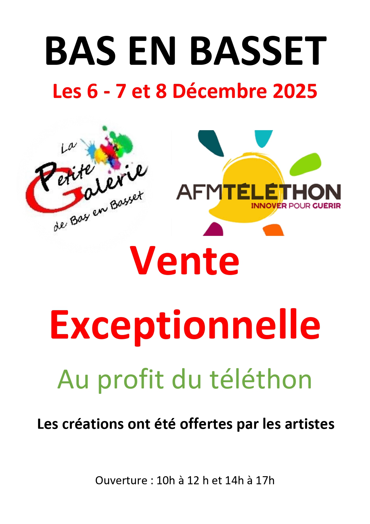 Vente exceptionnelle au profit du téléthon_Bas-en-Basset