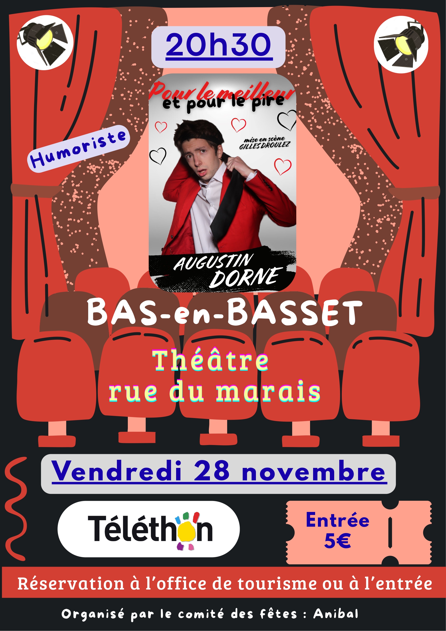 Téléthon : Spectacle d'humour  avec Augustin DORNE_Bas-en-Basset