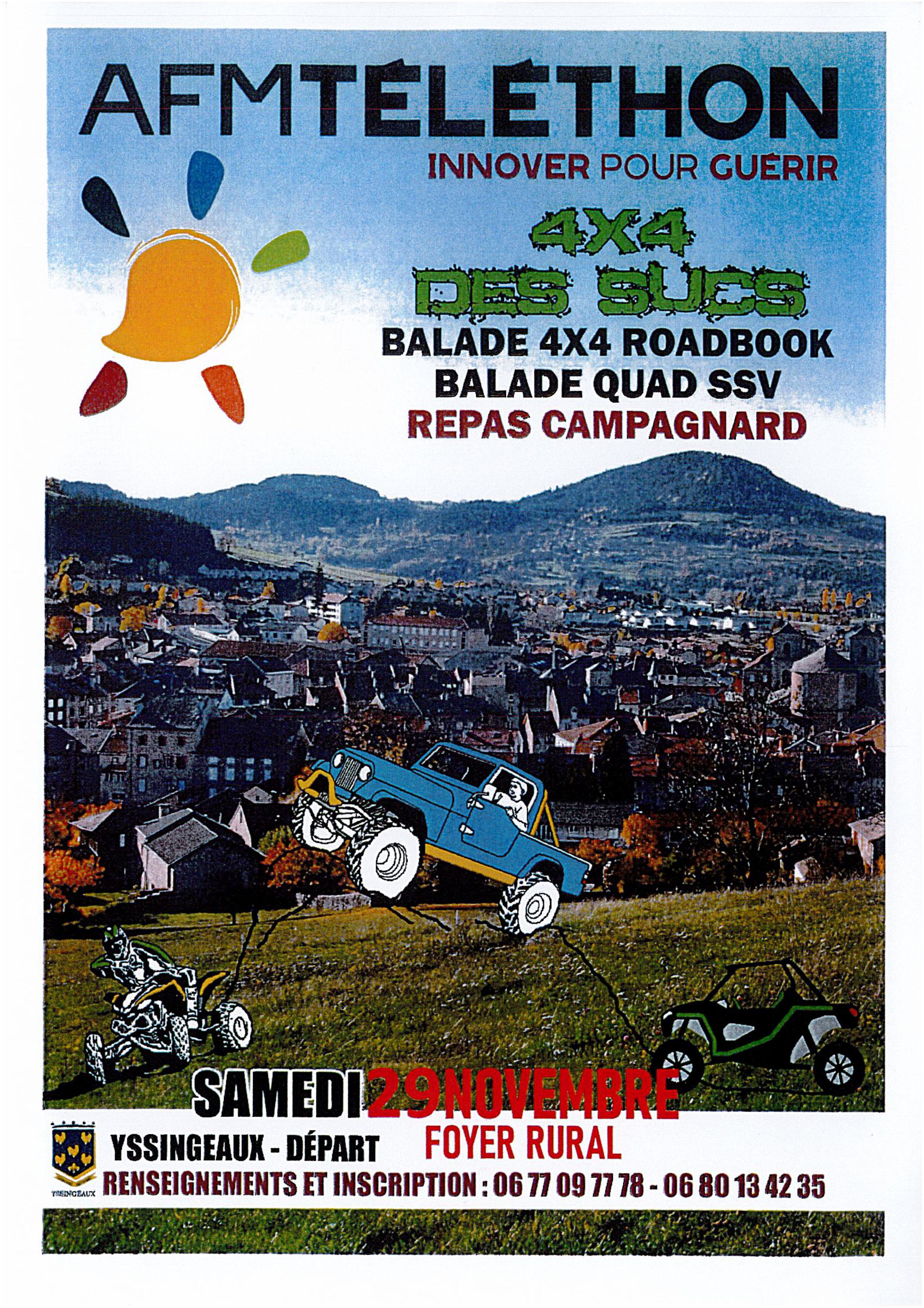 Balades 4X4 Quad dans le cadre du Téléthon_Yssingeaux