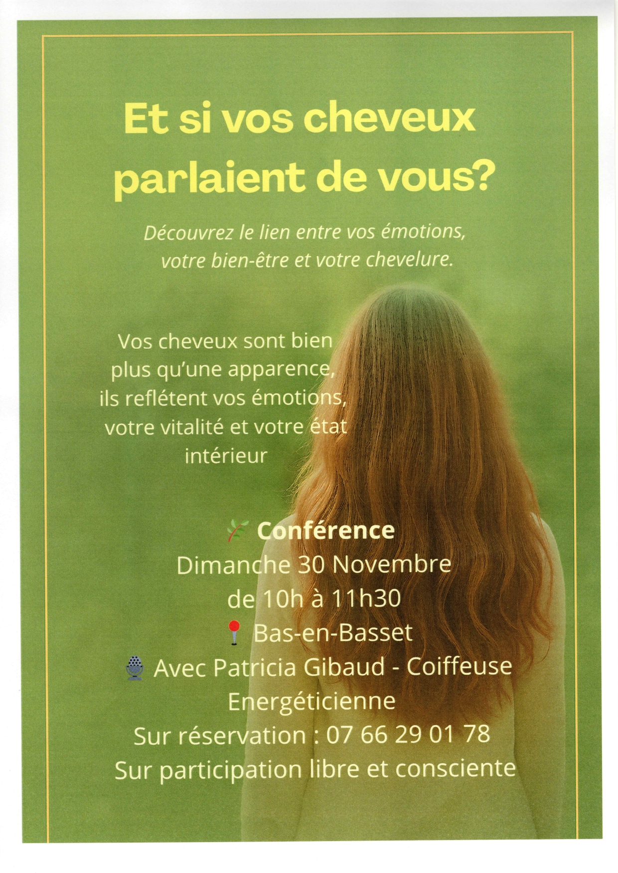 Conférence : Et si vos cheveux parlaient de vous ?_Bas-en-Basset