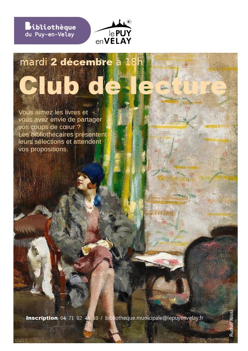 Bibliothèque du Puy : Club de lecture_Le Puy-en-Velay