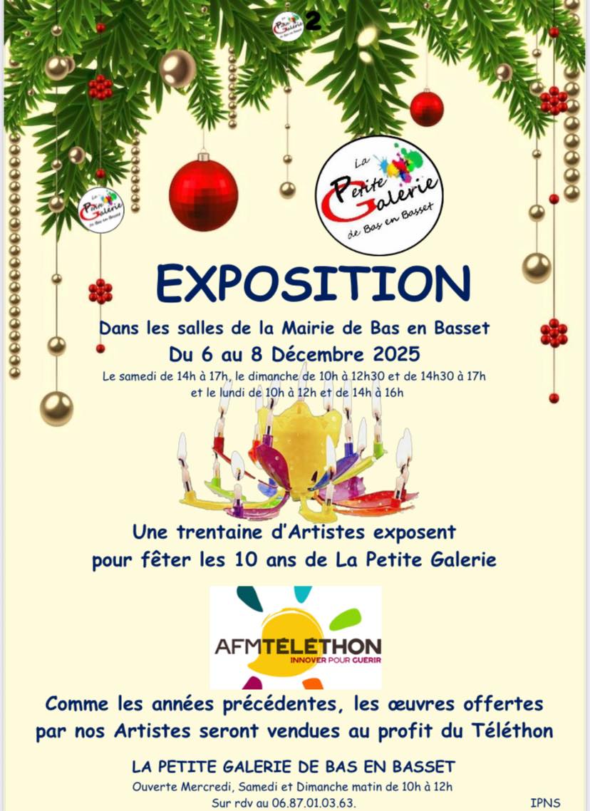 Vente exceptionnelle au profit du téléthon avec la Petite Galerie_Bas-en-Basset