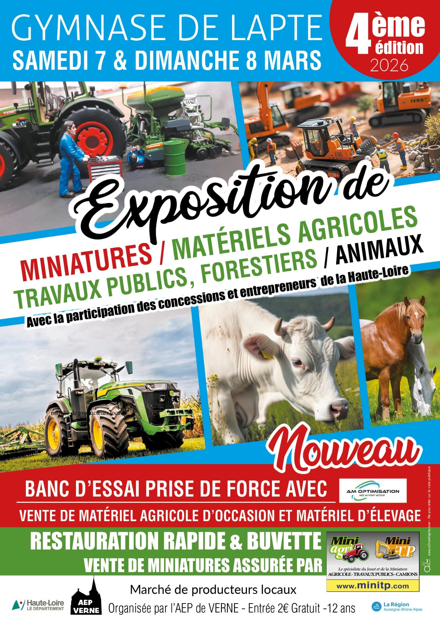 Exposition de miniatures, matériels agricoles, travaux publics, forestiers, animaux et marché de producteurs_Lapte