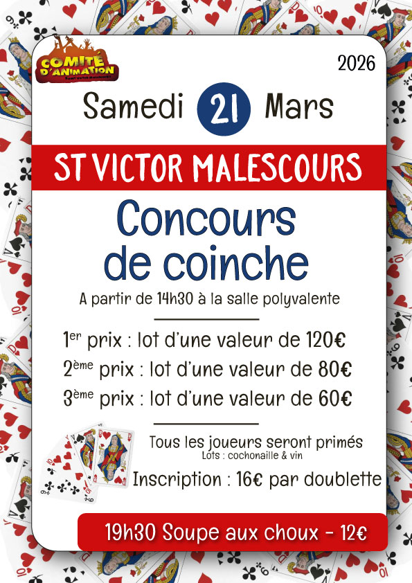 Concours de coinche du Comité d'Animation_Saint-Victor-Malescours