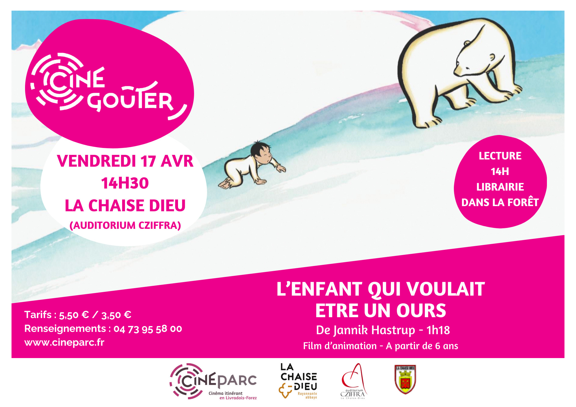 Ciné goûter : "L'enfant qui voulait être un ours"_La Chaise-Dieu-Affiche