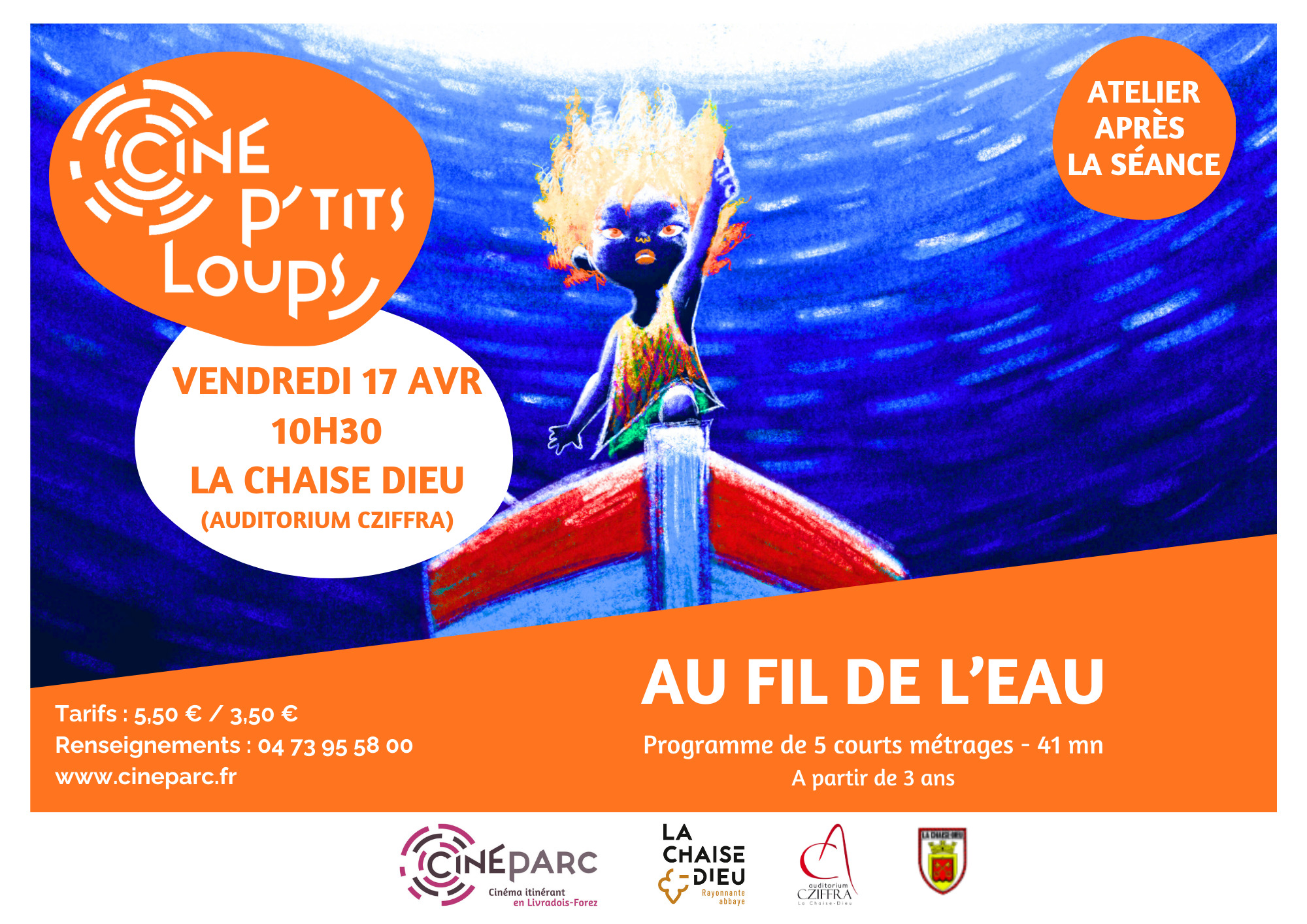 Ciné p'tits loups : "Au fil de l'eau"_La Chaise-Dieu-affiche