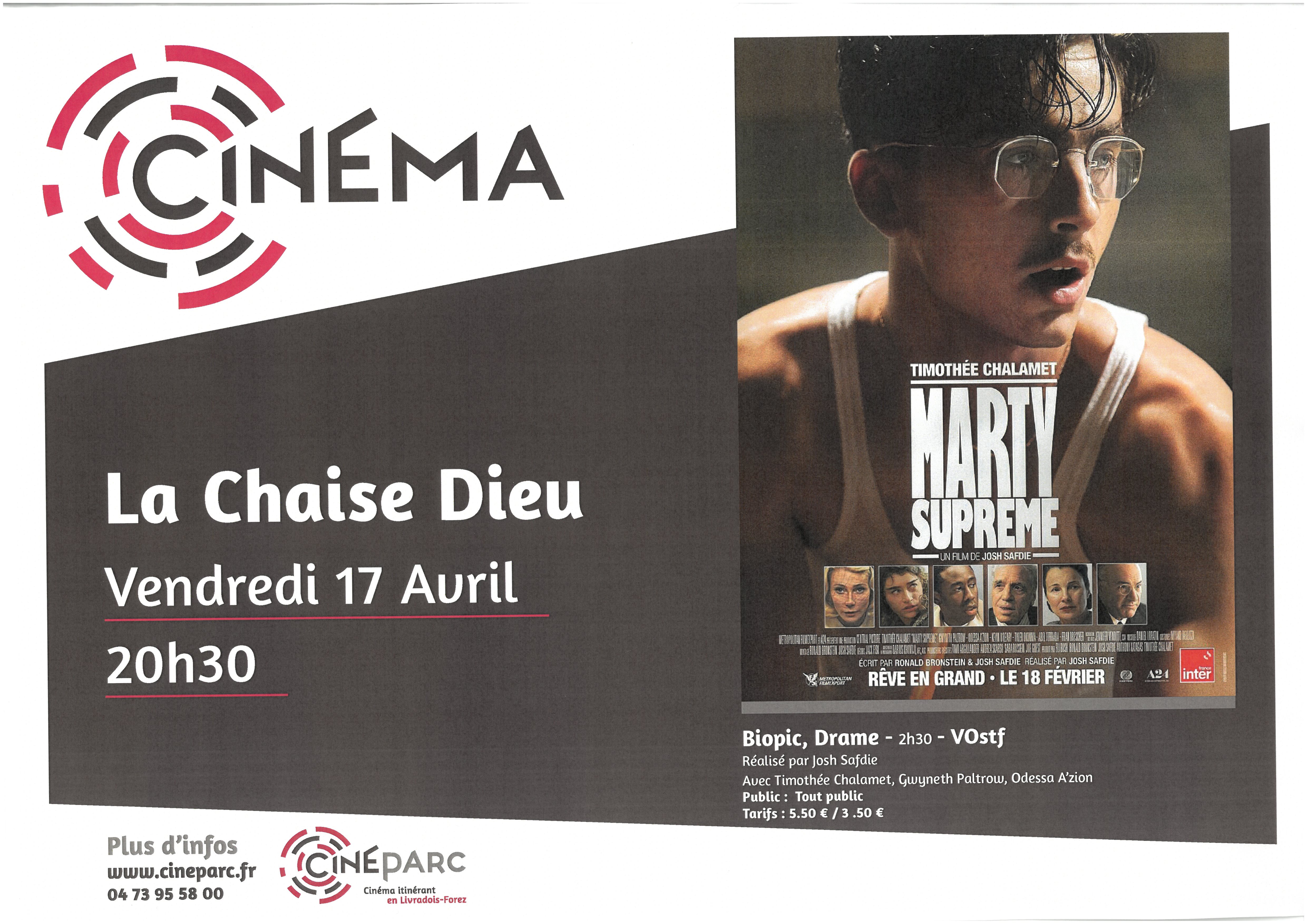 EVE-Séance de cinéma "Marty Suprême " _La Chaise-Dieu-Affiche