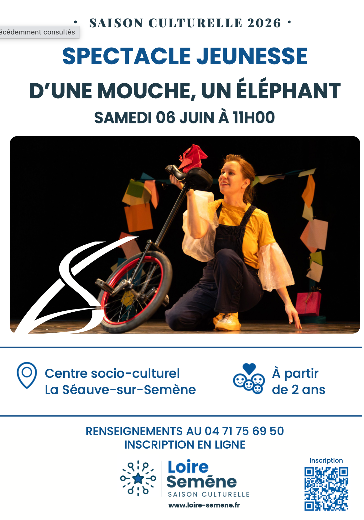 Spectacle jeunesse "D'une mouche, un éléphant"_La Séauve-sur-Semène