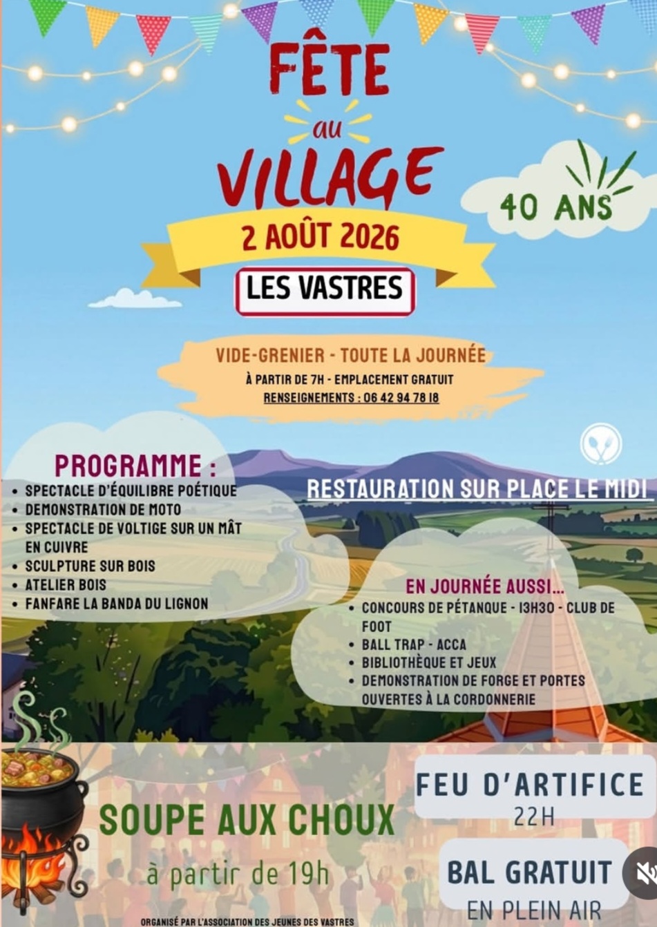 Fête du village, dont vide grenier & soupe aux choux_Les Vastres