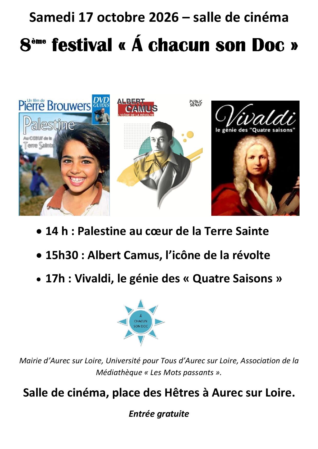 8ème Festival du Documentaire "À chacun son doc"_Aurec-sur-Loire
