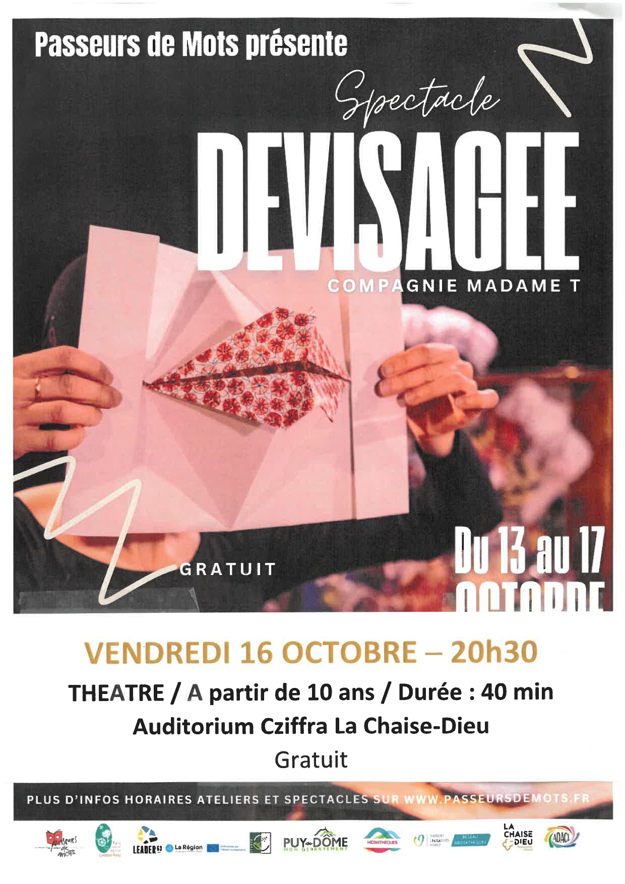 Théâtre :  "Dévisagée"_La Chaise-Dieu- Affiche