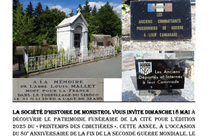 Printemps des cimetières : visite guidée historique pour le 80e anniversaire de la fin de la 2nde Guerre Mondiale._Monistrol-sur-Loire