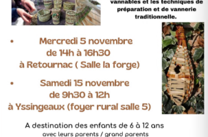 Atelier de vannerie sauvage pour créer une mangeoire à oiseaux_Retournac