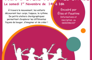 Cours d'éveil corporel dansé. Enfants de 4 à 9 ans