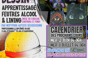 Atelier dessin - apprentissage aux feutres alcool et lining_Saint-Didier-en-Velay